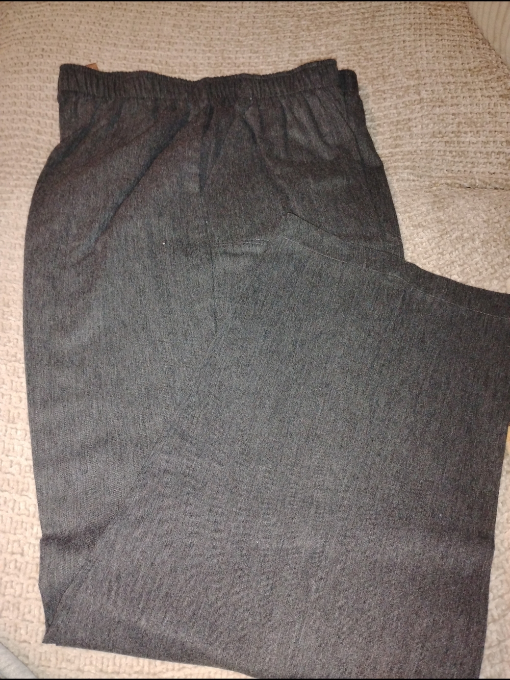 Women's Elastic Waist Straight-Leg Dress Pants - Dark Gray